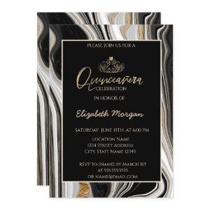 Elegant Modern Gold Tiara,Black Gold Marble