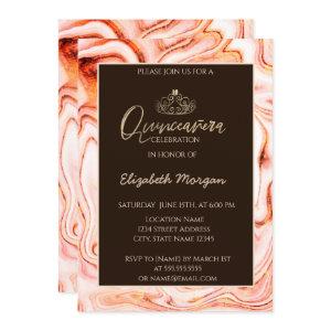 Elegant Modern Gold Tiara Marble  Quinceañera