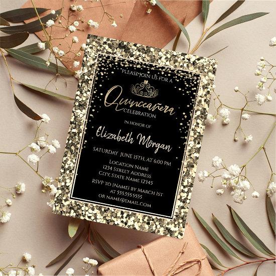Elegant Modern Gold Tiara,Sequins Quinceanera