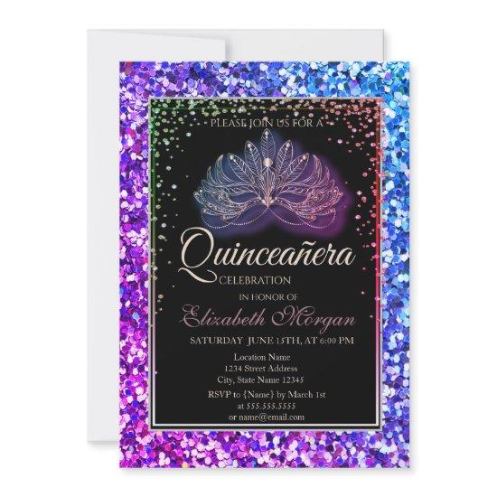 Elegant Modern Masque,Sequins Quinceanera