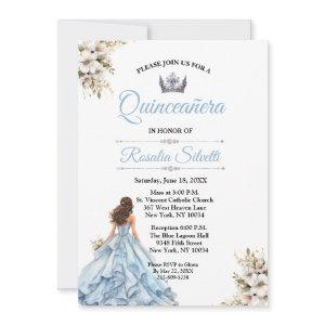 Elegant Modern Quinceanera Blue and Silver