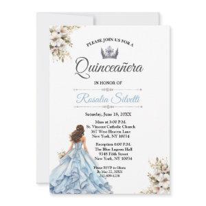 Elegant Modern Quinceanera Blue and Silver