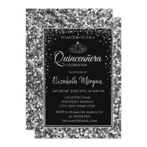 Elegant Modern Silver Tiara,Sequins Quinceanera