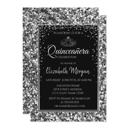 Elegant Modern Silver Tiara,Sequins Quinceanera