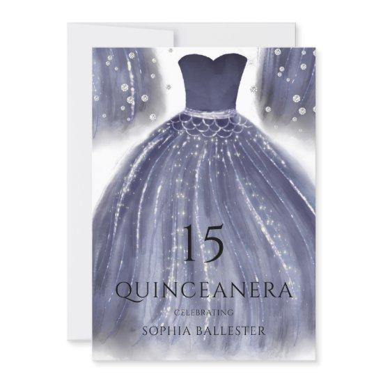 Elegant Navy Blue Quinceanera Dress Gown Party