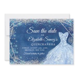 Elegant Navy Christmas Mis Quince Save The Date