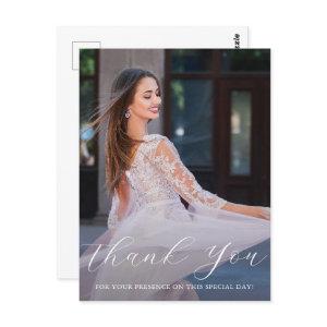 Elegant One Photo Quinceanera Pink Floral Script Postcard