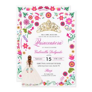 Elegant Otomi Embroidery Quinceañera