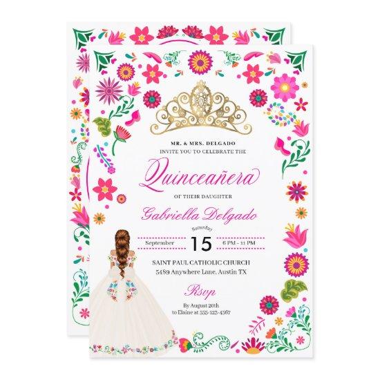 Elegant Otomi Embroidery Quinceañera