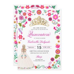 Elegant Otomi Embroidery Quinceañera
