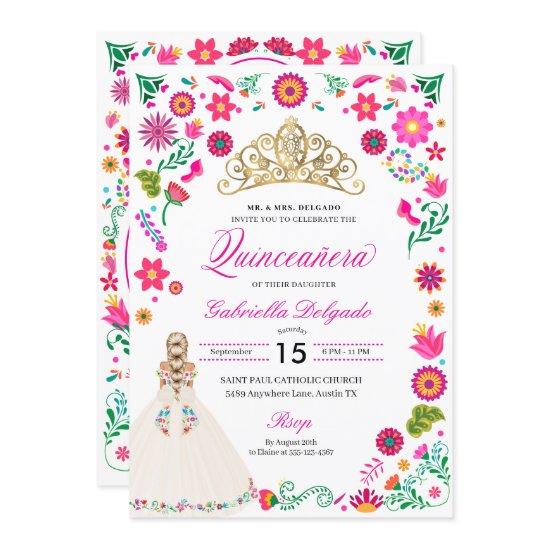 Elegant Otomi Embroidery Quinceañera