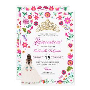 Elegant Otomi Embroidery Quinceañera
