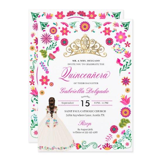 Elegant Otomi Embroidery Quinceañera