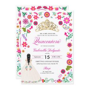 Elegant Otomi Embroidery Quinceañera