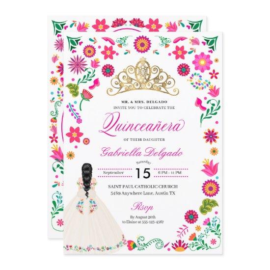 Elegant Otomi Embroidery Quinceañera