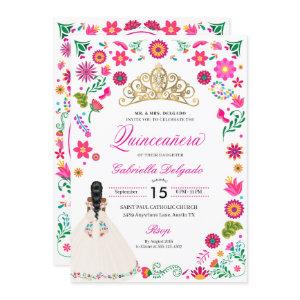 Elegant Otomi Embroidery Quinceañera