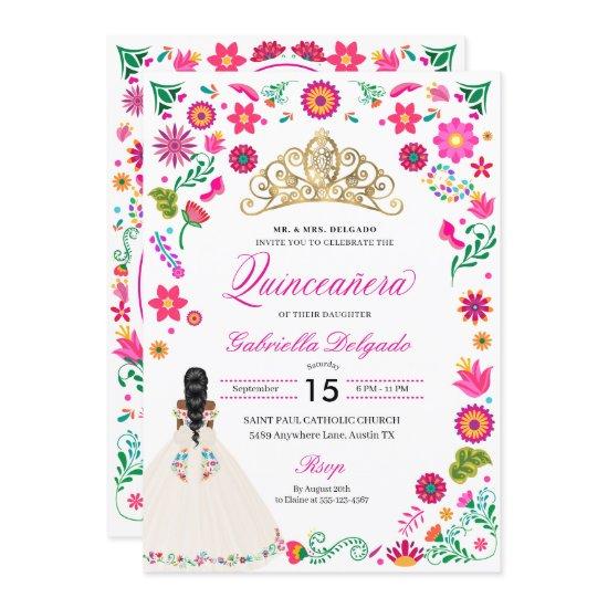 Elegant Otomi Embroidery Quinceañera