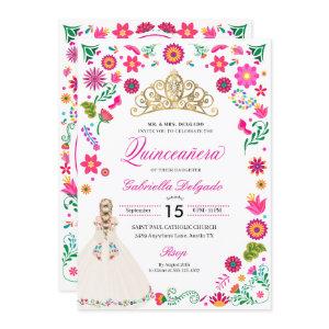 Elegant Otomi Embroidery Quinceañera