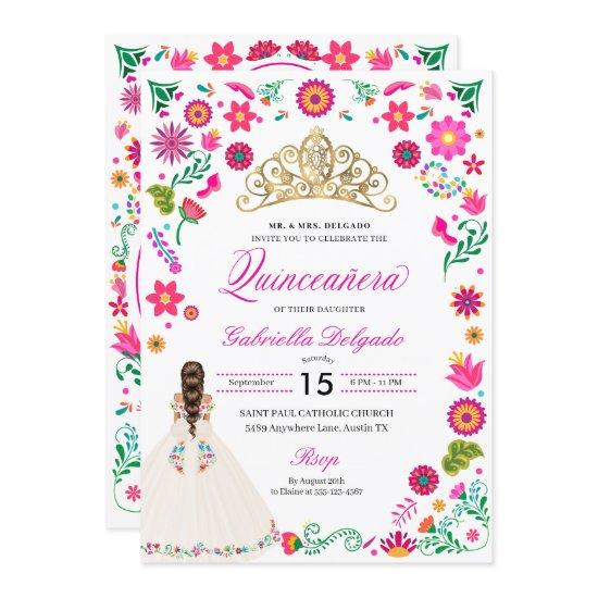 Elegant Otomi Embroidery Quinceañera