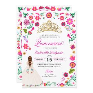Elegant Otomi Embroidery Quinceañera