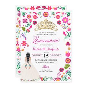 Elegant Otomi Embroidery Quinceañera