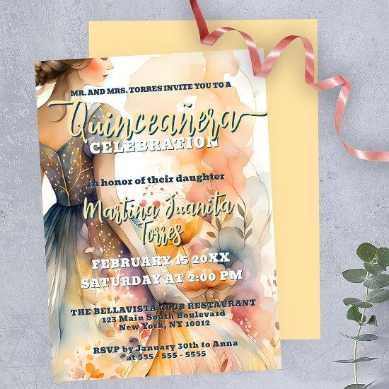 Elegant Pastel Watercolor Quinceañera Celebration