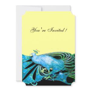ELEGANT PEACOCK IN BLUE ,BLACK.