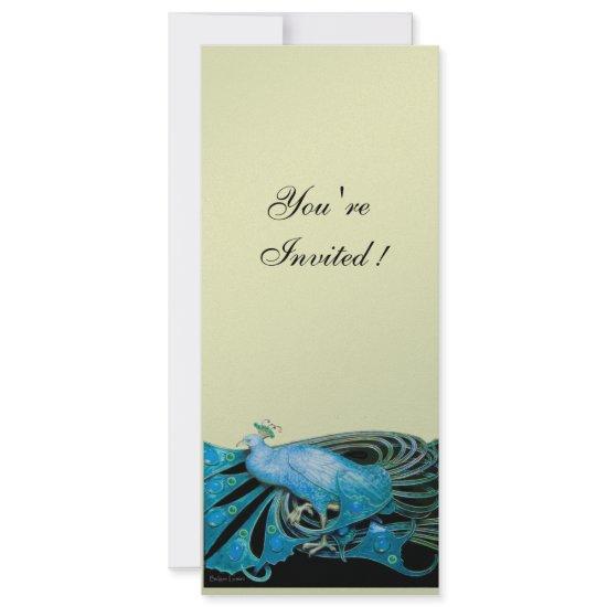 ELEGANT PEACOCK IN BLUE ,BLACK. SILVER METALLIC