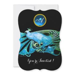 ELEGANT PEACOCK IN BLUE BLACK TEAL WEDDING PARTY