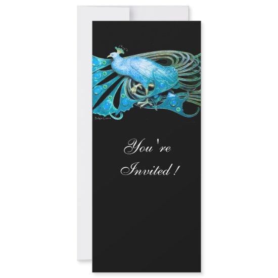 ELEGANT PEACOCK IN BLUE  BLACK TEAL WEDDING PARTY