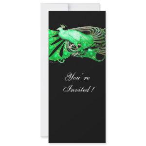 ELEGANT PEACOCK  IN GREEN AND BLACK