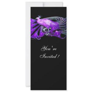 ELEGANT PEACOCK IN PURPLE AND BLACK