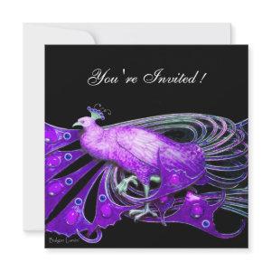 ELEGANT PEACOCK IN PURPLE ,BLACK WEDDING PARTY
