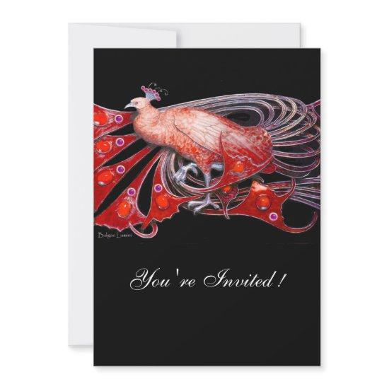 ELEGANT PEACOCK IN RED AND BLACK WEDDING PARTY