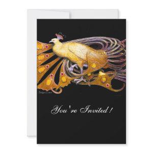 ELEGANT PEACOCK IN YELLOW AND BLACK