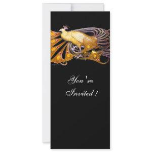 ELEGANT PEACOCK IN YELLOW AND BLACK
