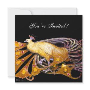 ELEGANT PEACOCK IN YELLOW AND BLACK