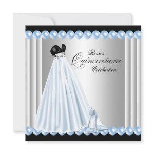 Elegant Pearl Baby Blue Quinceanera