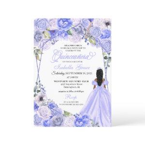 Elegant Periwinkle Blue Floral Quinceanera