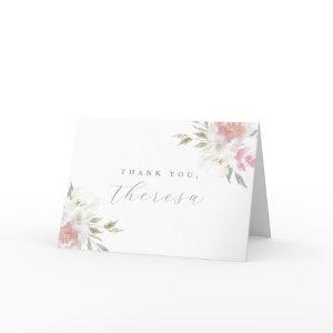 Elegant Photo Quinceanera Floral Thank You