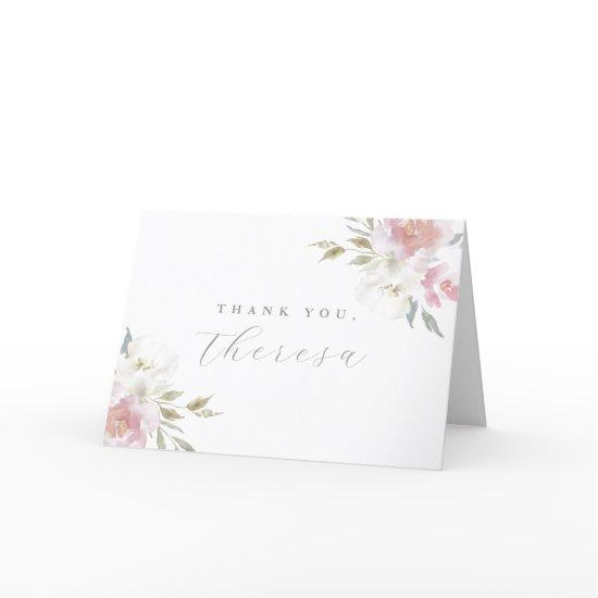 Elegant Photo Quinceanera Floral Thank You