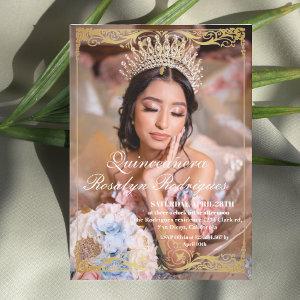 Elegant Photo Quinceanera Gold White