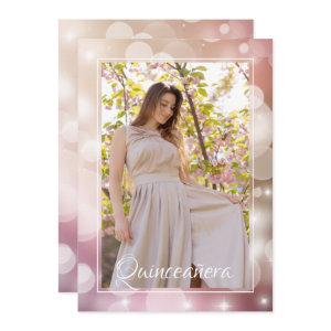 Elegant Pink Blush Quinceañera Photo Birthday