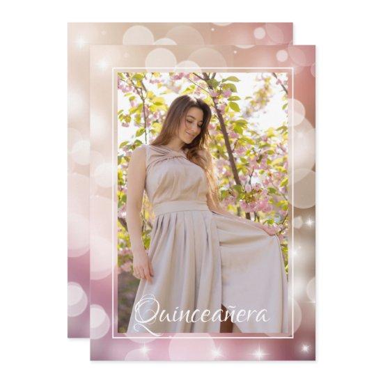 Elegant Pink Blush Quinceañera Photo Birthday