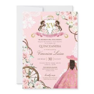 Elegant Pink Charro Quinceanera Floral