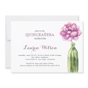 Elegant Pink Floral Quinceanera