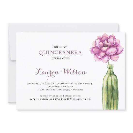 Elegant Pink Floral Quinceanera