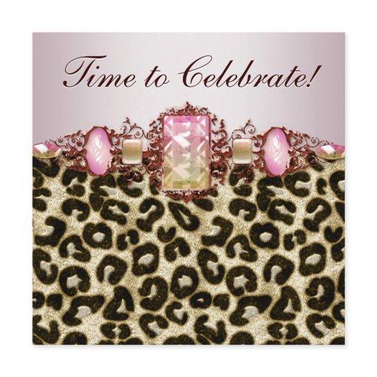 Elegant Pink Gold Pink Leopard Birthday Party