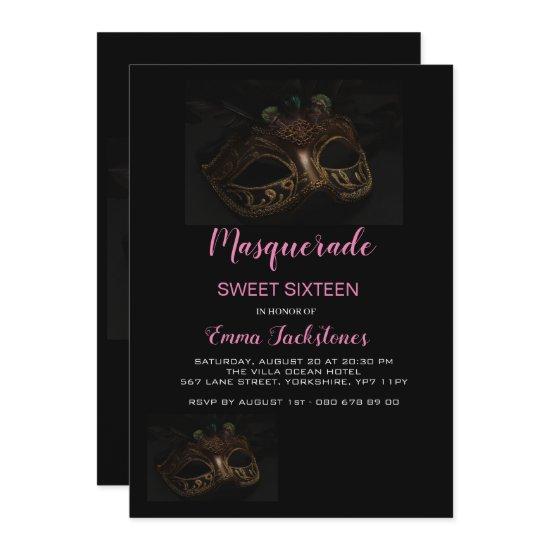 Elegant Pink Masquerade Mask Theme Sweet Sixteen