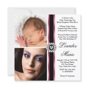 Elegant Pink Photo Quinceanera